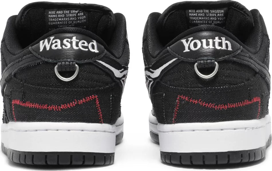 Nike Mens Wasted Youth x Dunk Low SB Sneakers - 'Black Denim'