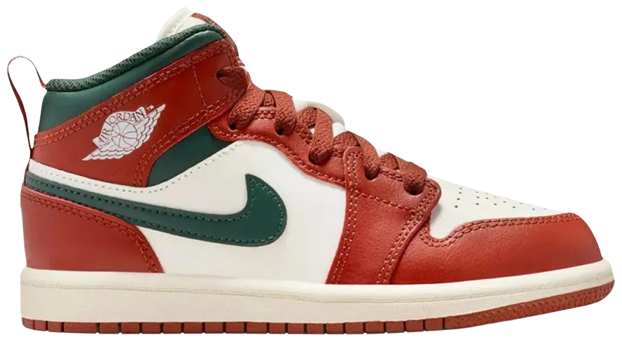 Nike Pre School Kids Air Jordan 1 Mid PS 'Redstone Midnight Green'