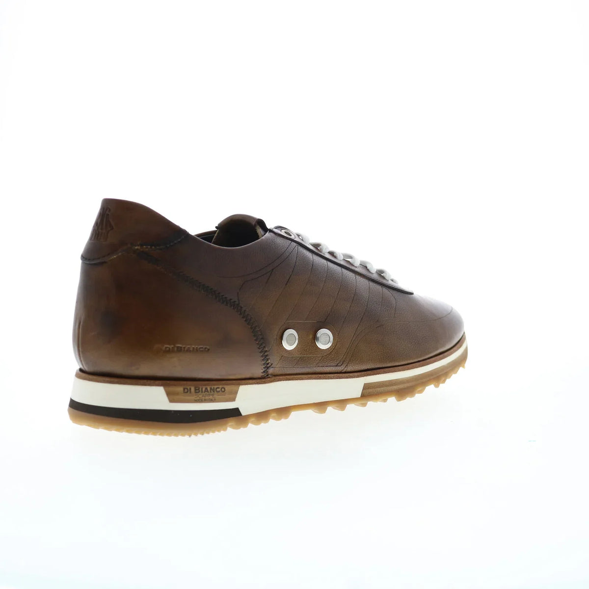 Di Bianco Daytona Mens Brown Leather Lace Up Lifestyle Sneakers Shoes