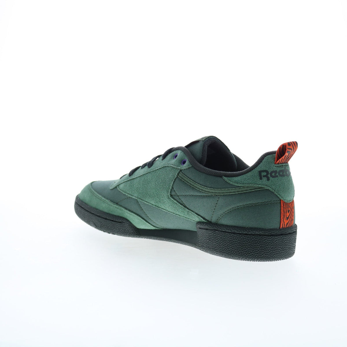 Reebok Club C 85 Mens Green Suede Lace Up Lifestyle Sneakers Shoes