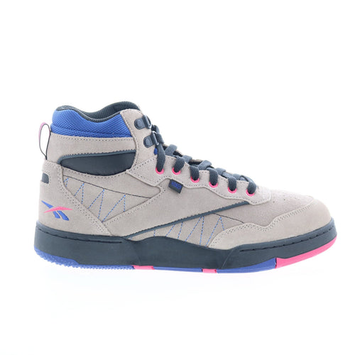 Reebok BB 4000 II Mid Mens Gray Suede Lace Up Lifestyle Sneakers Shoes