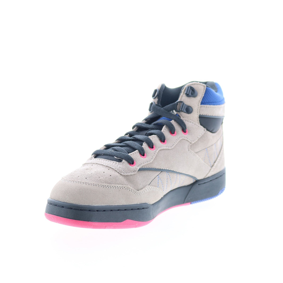 Reebok BB 4000 II Mid Mens Gray Suede Lace Up Lifestyle Sneakers Shoes