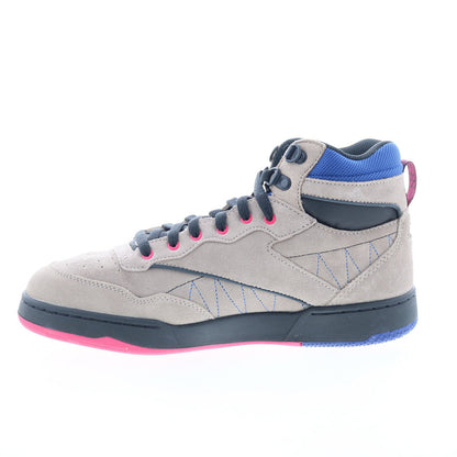 Reebok BB 4000 II Mid Mens Gray Suede Lace Up Lifestyle Sneakers Shoes