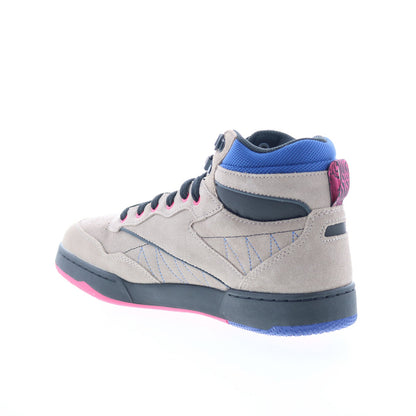 Reebok BB 4000 II Mid Mens Gray Suede Lace Up Lifestyle Sneakers Shoes