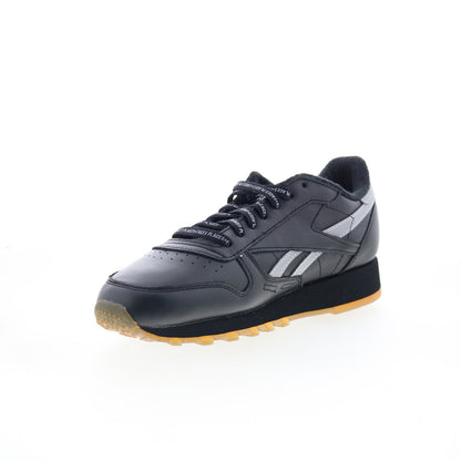 Reebok Classic Leather Places + Faces Mens Black Lifestyle Sneakers Shoes