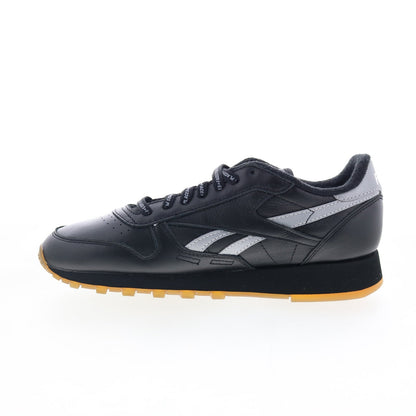 Reebok Classic Leather Places + Faces Mens Black Lifestyle Sneakers Shoes