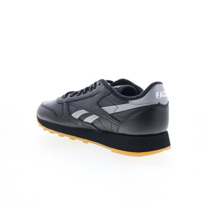 Reebok Classic Leather Places + Faces Mens Black Lifestyle Sneakers Shoes