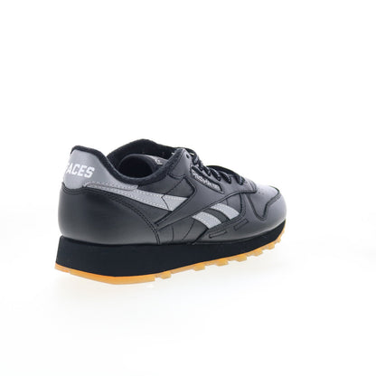 Reebok Classic Leather Places + Faces Mens Black Lifestyle Sneakers Shoes