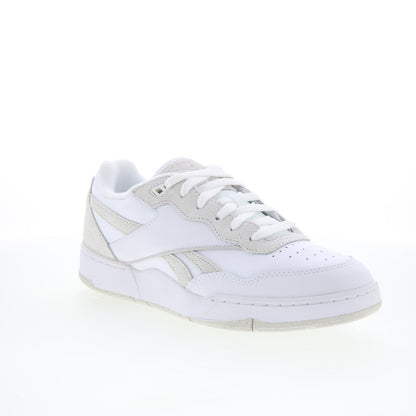 Reebok BB 4000 II Mens White Leather Lace Up Lifestyle Sneakers Shoes