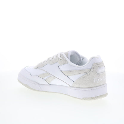Reebok BB 4000 II Mens White Leather Lace Up Lifestyle Sneakers Shoes