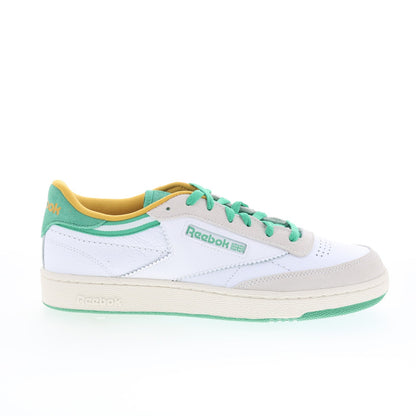 Reebok Club C 85 Mens White Leather Lace Up Lifestyle Sneakers Shoes