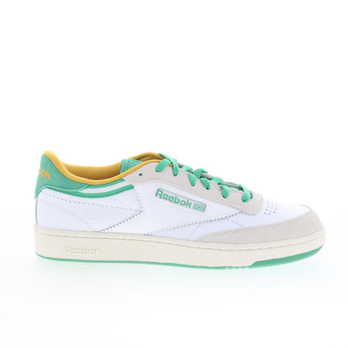 Reebok Club C 85 Mens White Leather Lace Up Lifestyle Sneakers Shoes