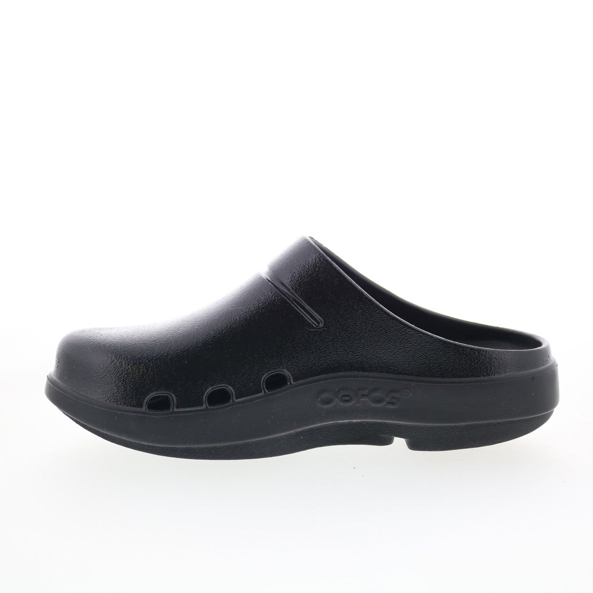 Oofos Oocloog Luxe 1201 Mens Black Leather Slip On Clogs Slippers Shoes