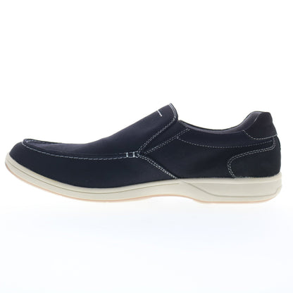 Florsheim Lakeside Canvas Slip On Mens Black Extra Wide Loafers Shoes