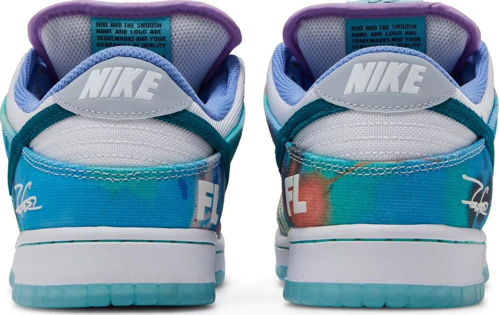 Nike Mens Futura Laboratories x Dunk Low SB Sneakers - 'Bleached Aqua'