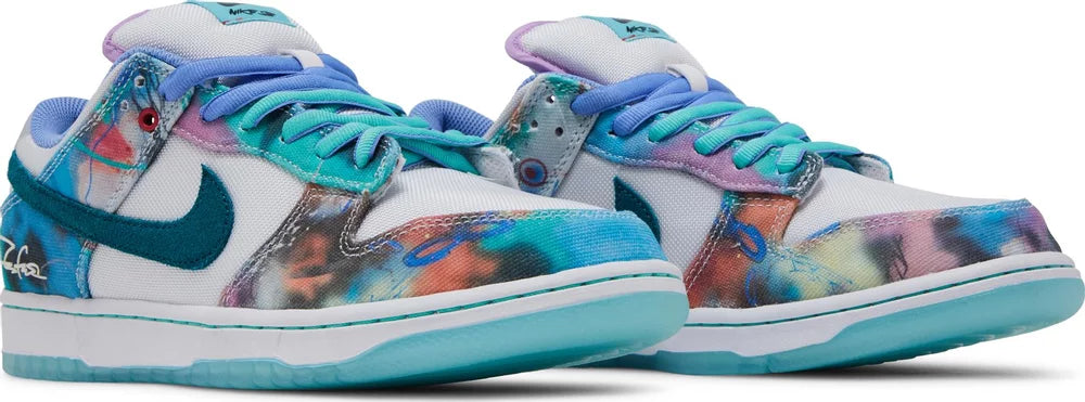 Nike Mens Futura Laboratories x Dunk Low SB Sneakers - 'Bleached Aqua'