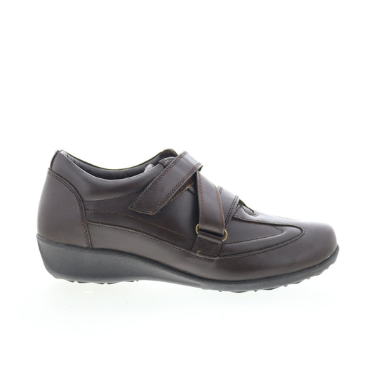 Drew Cario 14491-64 Womens Brown Wide Leather Lifestyle Sneakers Shoes