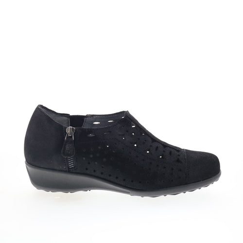 Drew Metro 14794-16 Womens Black Wide Leather Lifestyle Sneakers Shoes