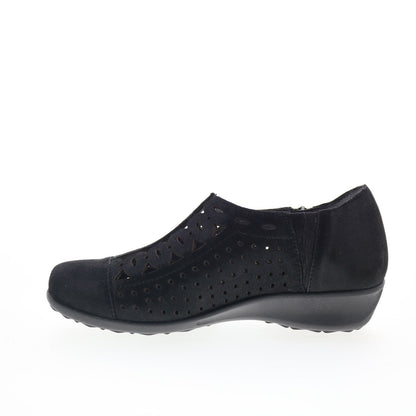 Drew Metro 14794-16 Womens Black Wide Leather Lifestyle Sneakers Shoes