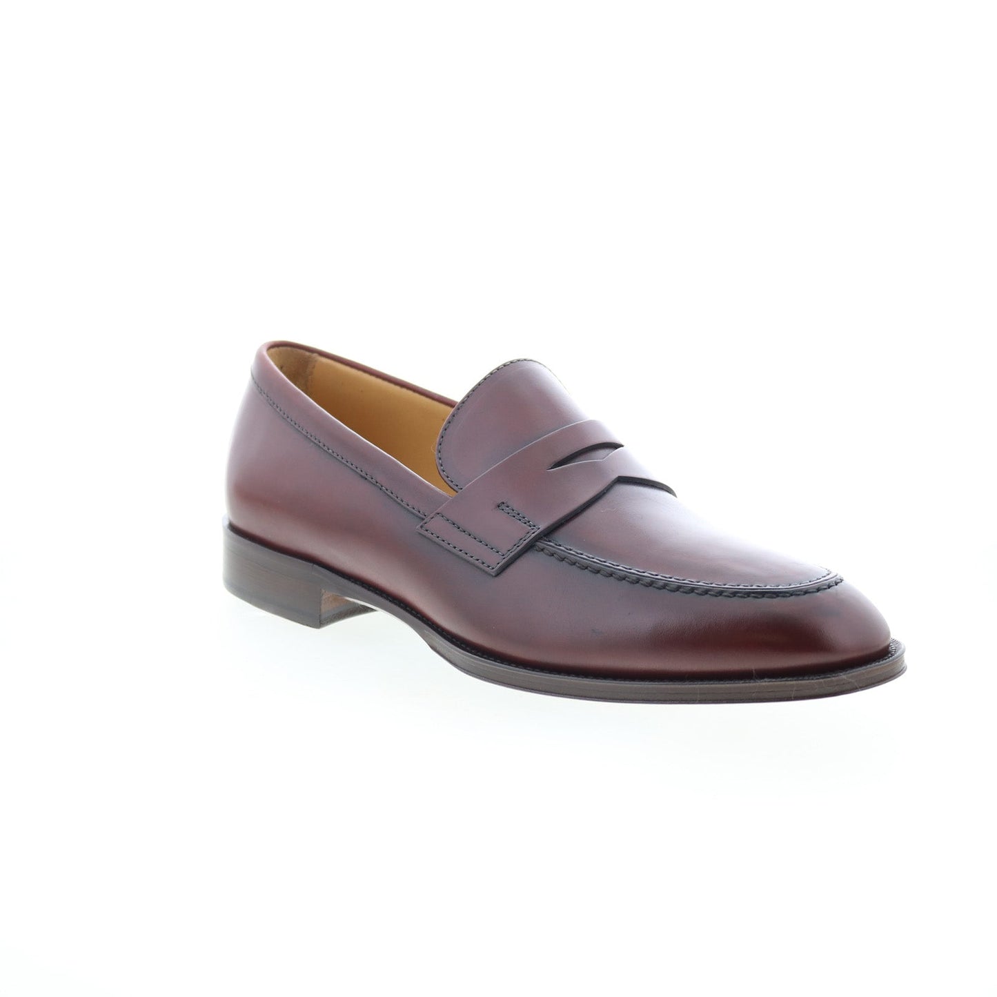 Zelli Italia Roma Calfskin Mens Burgundy Loafers & Slip Ons Penny Shoes