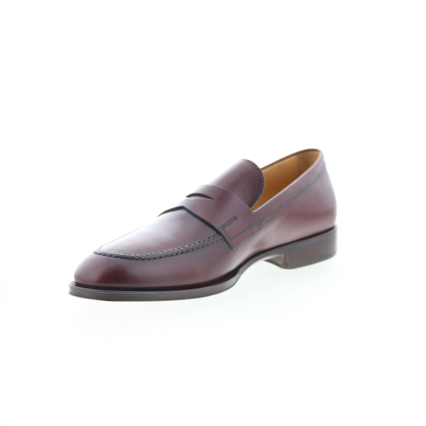 Zelli Italia Roma Calfskin Mens Burgundy Loafers & Slip Ons Penny Shoes