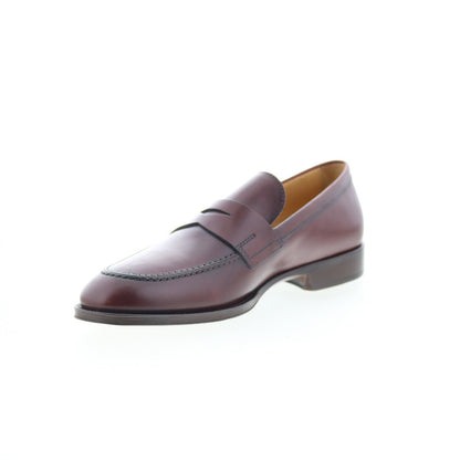 Zelli Italia Roma Calfskin Mens Burgundy Loafers & Slip Ons Penny Shoes