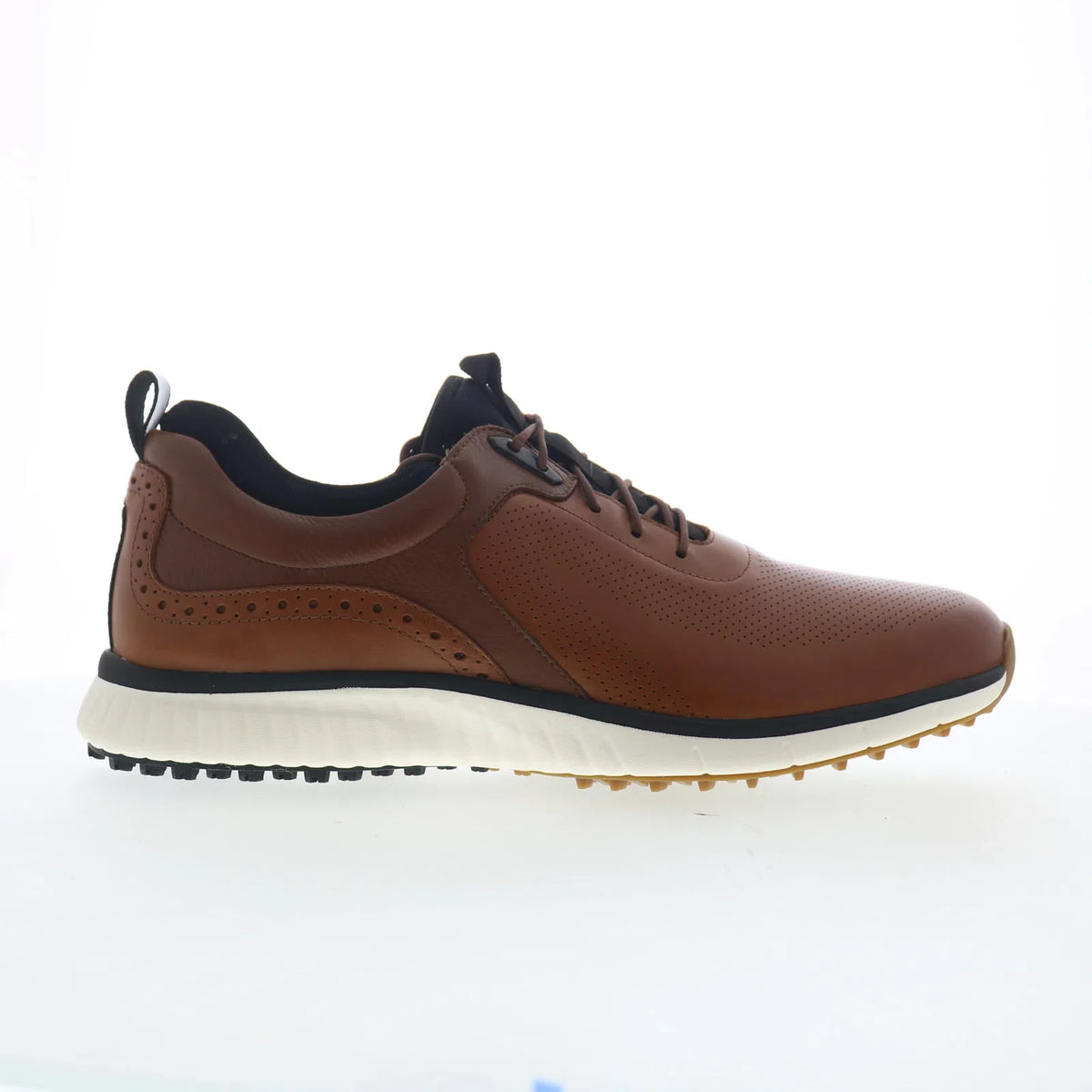 Johnston & Murphy 25-3960 Mens Brown Leather Lace Up Athletic Golf Shoes