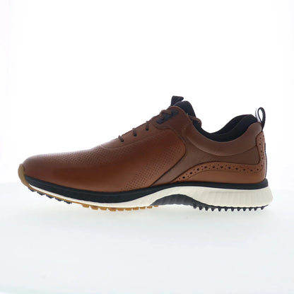 Johnston & Murphy 25-3960 Mens Brown Leather Lace Up Athletic Golf Shoes