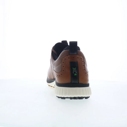 Johnston & Murphy 25-3960 Mens Brown Leather Lace Up Athletic Golf Shoes