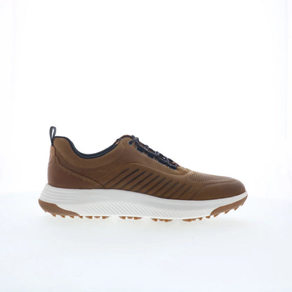 Johnston & Murphy 25-9700 Mens Brown Leather Lace Up Athletic Golf Shoes