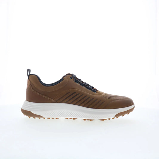 Johnston & Murphy 25-9700 Mens Brown Leather Lace Up Athletic Golf Shoes
