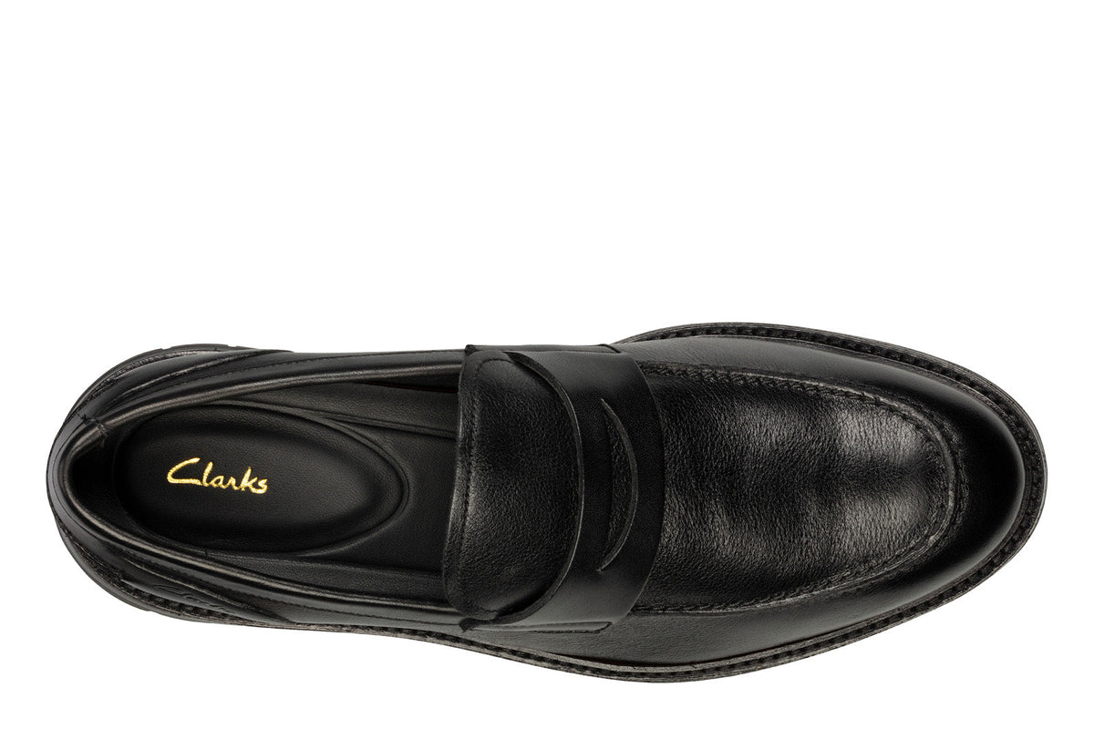 Clarks Chantry Penny 26157983 Mens Black Loafers & Slip Ons Penny Shoes