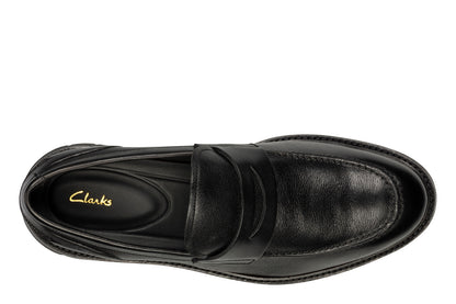 Clarks Chantry Penny 26157983 Mens Black Loafers & Slip Ons Penny Shoes