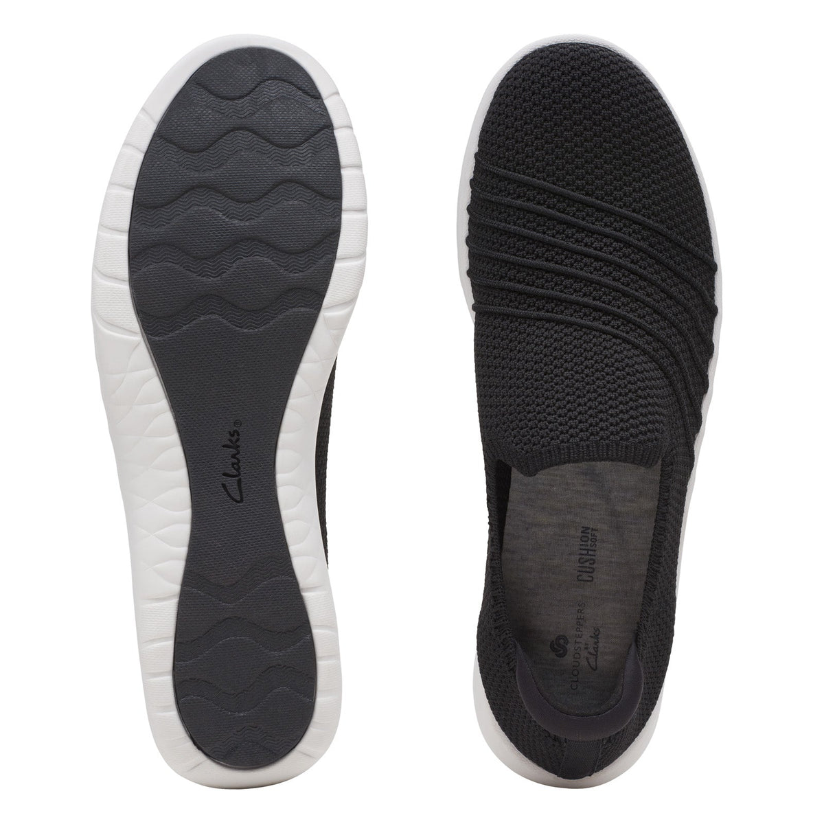 Clarks Adella Step 26164065 Womens Black Mesh Lifestyle Sneakers Shoes