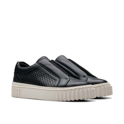Clarks Mayhill Bay 26181205 Womens Black Leather Lifestyle Sneakers Shoes