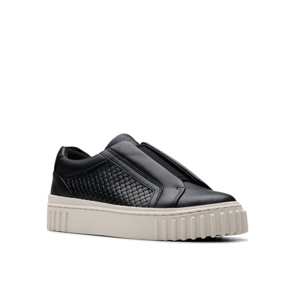 Clarks Mayhill Bay 26181205 Womens Black Leather Lifestyle Sneakers Shoes