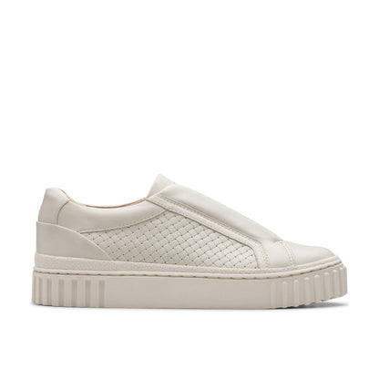 Clarks Mayhill Bay 26181207 Womens White Leather Lifestyle Sneakers Shoes