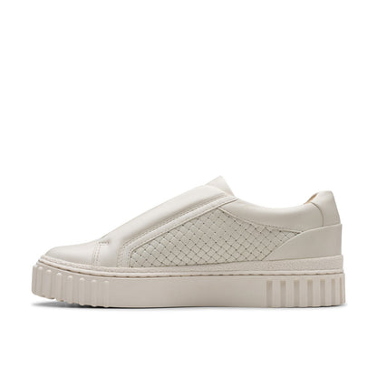 Clarks Mayhill Bay 26181207 Womens White Leather Lifestyle Sneakers Shoes