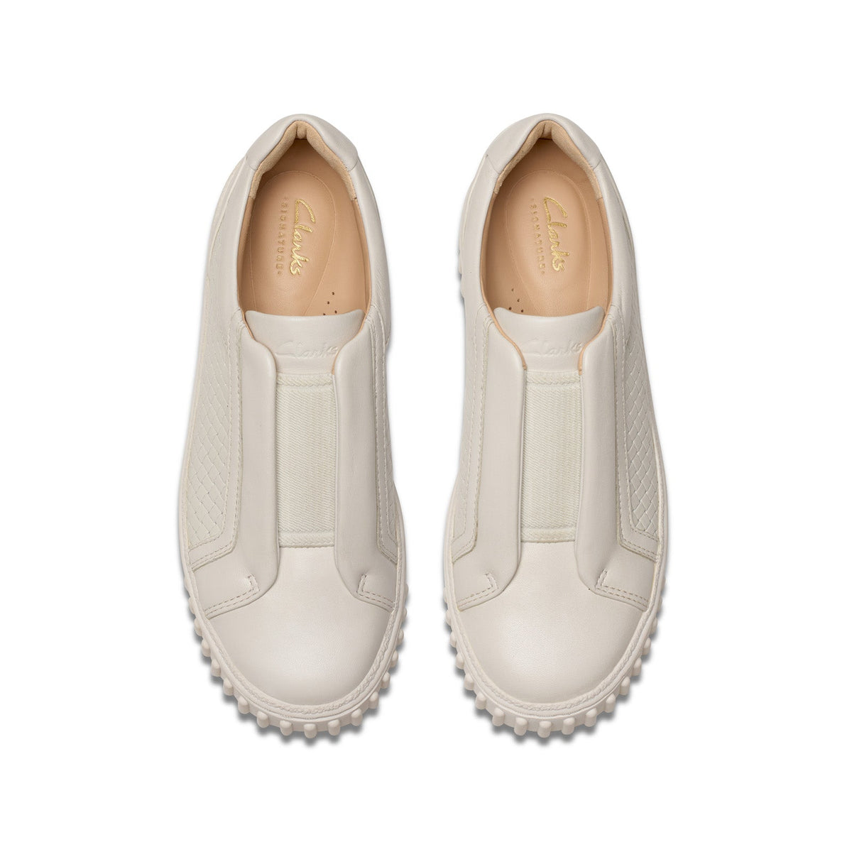 Clarks Mayhill Bay 26181207 Womens White Leather Lifestyle Sneakers Shoes
