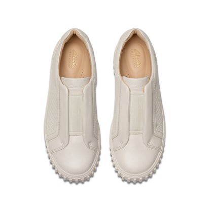 Clarks Mayhill Bay 26181207 Womens White Leather Lifestyle Sneakers Shoes