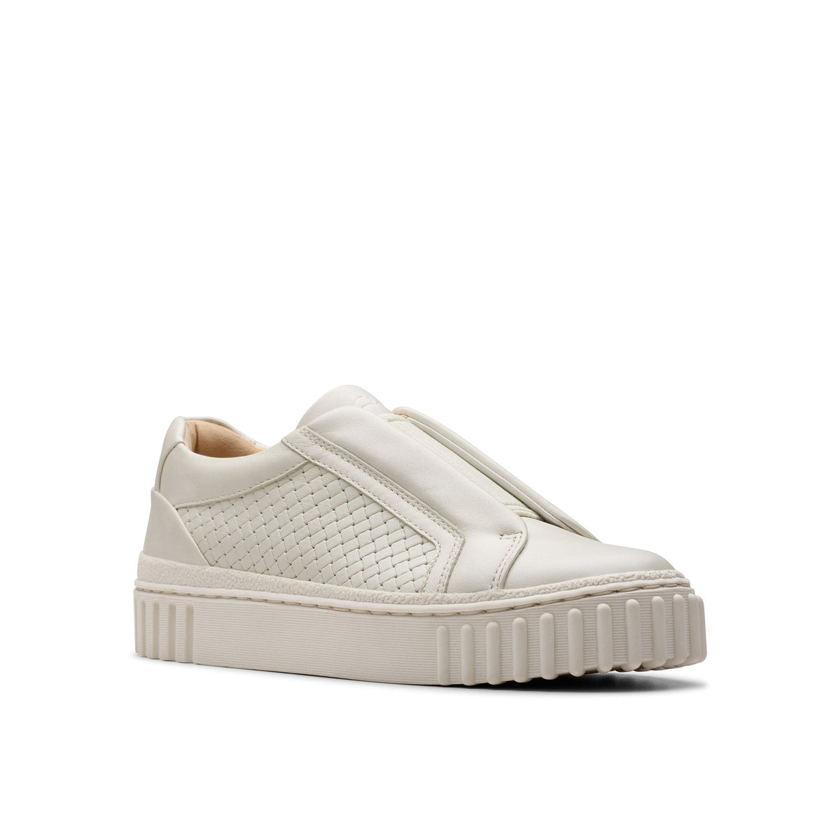 Clarks Mayhill Bay 26181207 Womens White Leather Lifestyle Sneakers Shoes
