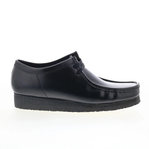 Clarks Wallabee 26183780 Mens Black Leather Oxfords & Lace Ups Casual Shoes
