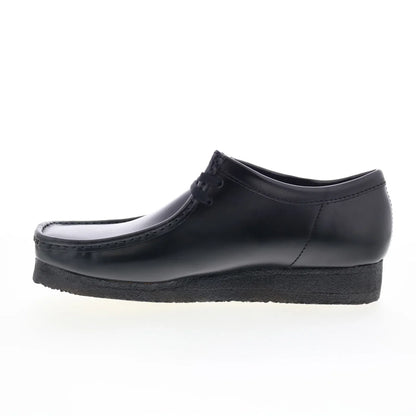 Clarks Wallabee 26183780 Mens Black Leather Oxfords & Lace Ups Casual Shoes
