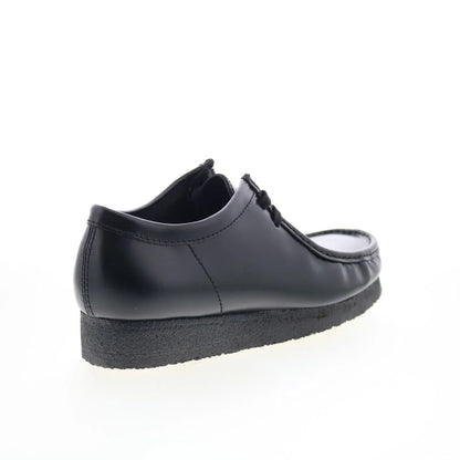 Clarks Wallabee 26183780 Mens Black Leather Oxfords & Lace Ups Casual Shoes