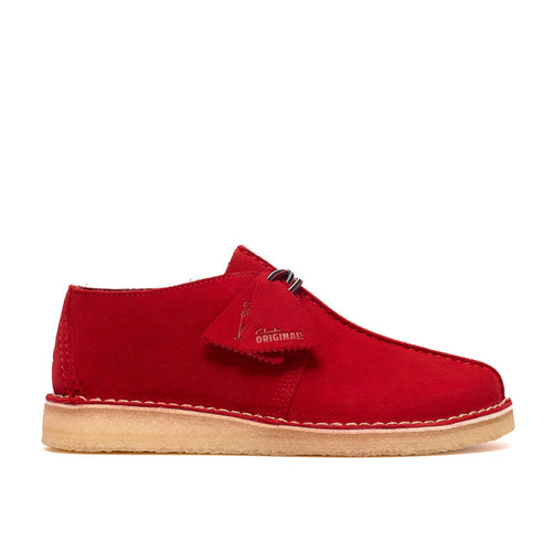 Clarks Desert Trek 26185630 Mens Red Suede Oxfords & Lace Ups Casual Shoes