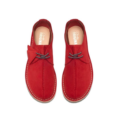 Clarks Desert Trek 26185630 Mens Red Suede Oxfords & Lace Ups Casual Shoes