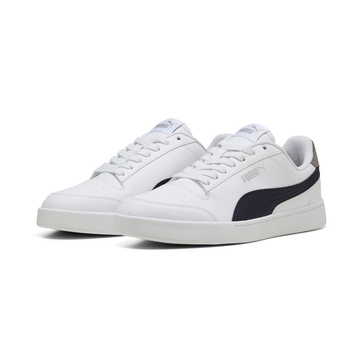 Puma Shuffle 30966838 Mens White Leather Lace Up Lifestyle Sneakers Shoes