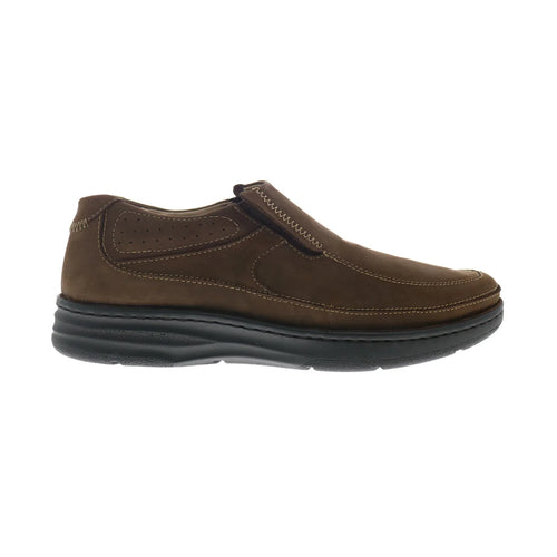 Drew Bexley 43919-65 Mens Brown Narrow Nubuck Loafers & Slip Ons Casual Shoes