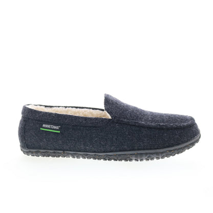 Minnetonka Eco Elm 4706-CHR Mens Gray Canvas Slip On Loafer Slippers Shoes