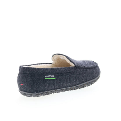 Minnetonka Eco Elm 4706-CHR Mens Gray Canvas Slip On Loafer Slippers Shoes